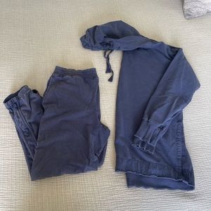 Aerie Navy Blue Sweatshirt & Sweatpants - small